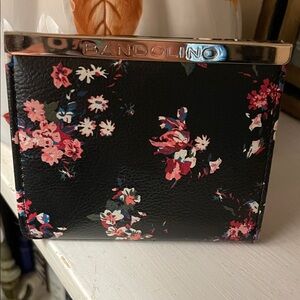 Bandolino Black and Pink Floral Bifold Wallet
